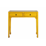 Yellow lacquered 2 drawer console Indochine collection 