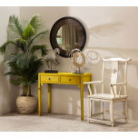 Yellow lacquered 2 drawer console Indochine collection 