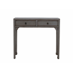 grey lacquered console with 2 drawers