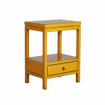 Indochine bedside table with one drawer and open shelf