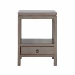 Indochine bedside table with one drawer and open shelf