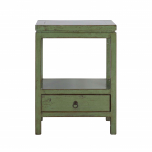khaki lacquered bedside table with 1 drawer