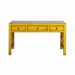 yellow lacquered desk 3 drawers
