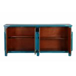 Blue lacquered sideboard with doors Indochine collection