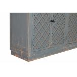 grey sideboard with carved detail on doors indochine collection 