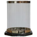 Block & Chisel round hurricane glass lantern with marble base