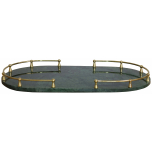 Block & Chisel oval green marble tray with steel frame 