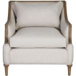 Block & Chisel upholstered occasional chair with mindi wood legs