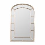 Arched panel framed silver mirror