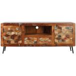 Block & Chisel reclaimed wood tv unit with metal legs