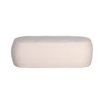 Ivory Bouclé oval ottoman