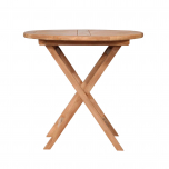 Block & Chisel round teak wood folding dining table
