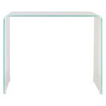 Block & Chisel square white tempered glass side table