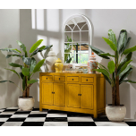 yellow lacquered Chinese sideboard with storage