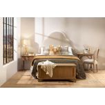 block and chisel 2 drawer oak bedside
