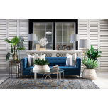 Block & Chisel navy blue velvet 3 seater sofa