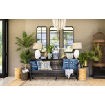 black frame window pane mirror