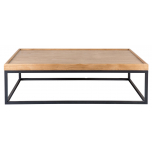 Block & Chisel weathered oak coffee table with wrought iron frame