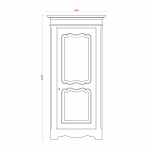 Block & Chisel single door antique white wardrobe technical drawing