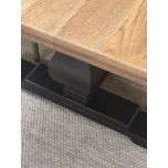 Block & Chisel rectangular dining table with vintage oak top and matt black base