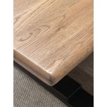 Block & Chisel rectangular dining table with vintage oak top and matt black base