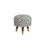 Block & Chisel blue & white printed stool