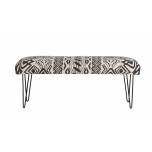 black and white bench with metal legs