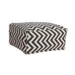 black and white chevron print naksha pouffe