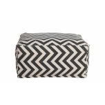 black and white chevron print naksha pouffe