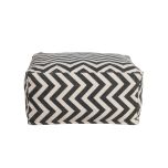 black and white chevron print naksha pouffe