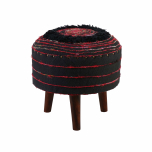 zita stool in red and black