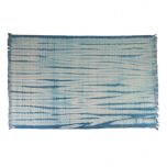 Cotton rug in blue and white tye-die print