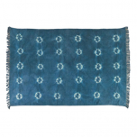 blue cotton rug flower pattern