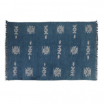 Blue and white cotton rug