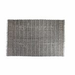 Cotton rug with black diamond print 