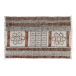 printed cotton rug with tassels 