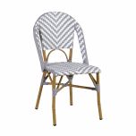 Block & Chisel grey and white PE rattan dining chair with Aluminium Bamboo frame