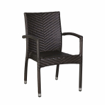 Outdoor armchair in synthetic rattan