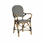 Black and white pvc carver chair