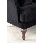 3 seater black upholstered sofa 