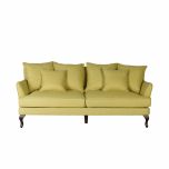 Block & Chisel yellow linen upholstered 3 seater sofa