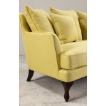 Block & Chisel yellow linen upholstered 3 seater sofa