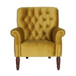 gold velvet occasional armchair