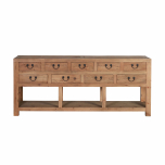 recycled pine console with drawers