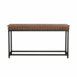 Industrial console with pine top and metal legs