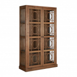 wooden display cabinet with 3shelves and glass doors