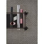 Block & Chisel stone coloured wool rug with black pattern detail