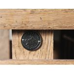 Toulouse kitchen island in black and antique weathered oak 