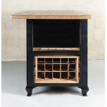Block & Chisel Kitchen Island in Matt Black Lacquer and Weathered Oak 