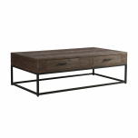 Fir wood coffee table on metal base